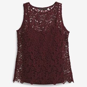 White House Black Market Lace Tank with Built In Cami NWOT